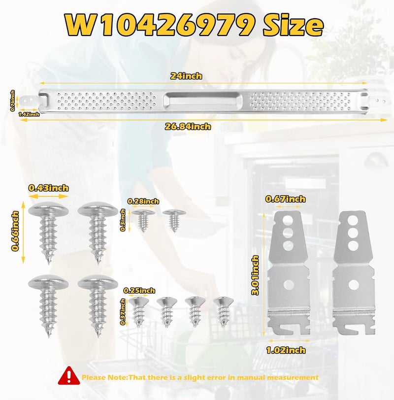 IWIWE W10426979 24" Dishwasher Mounting Bracket Kit Fit for Whirlpool, KitchenAid and Maytag ﻿24 Inch Wide Dishwasher for Granite and Quartz Countertops (W10426979 (24") – for Standard) - Image 2